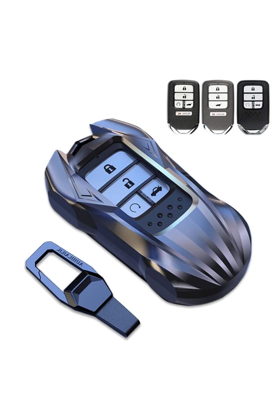 Key Cover Case, Zinc Alloy Smart Key Fob Case Holder Shell Compatible for Honda Accord Civic CRV HRV CRZ Pilot Odyssey Ridgeline Crosstour Passport