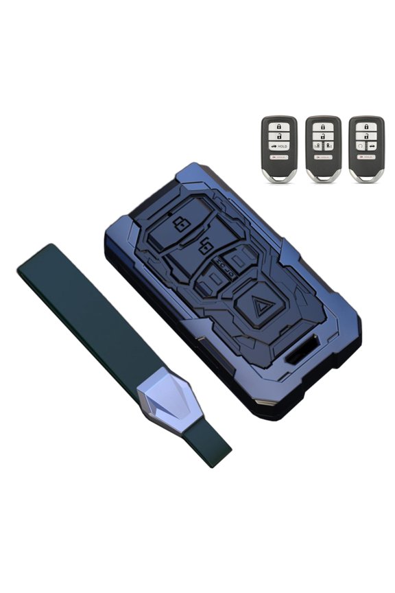 Key Cover Case, Zinc Alloy Smart Key Fob Case Protector Shell Compatible with Honda Civic Accord Pilot CRV HRV CRZ Odyssey Ridgeline JED Crosstour Crider Spirior