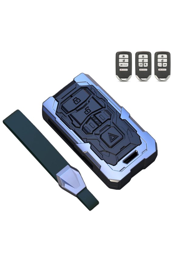 Key Cover Case, Zinc Alloy Smart Key Fob Case Protector Shell Compatible with Honda Civic Accord Pilot CRV HRV CRZ Odyssey Ridgeline JED Crosstour Crider Spirior