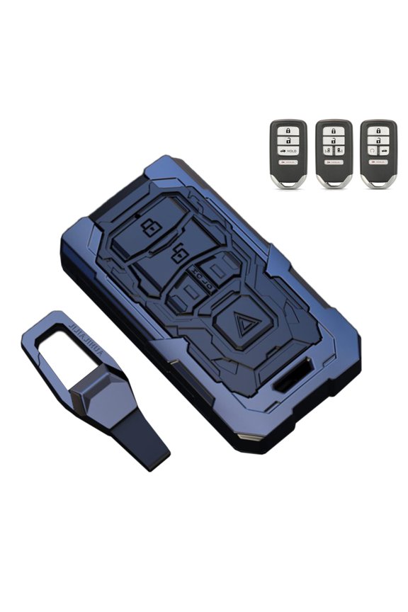 Key Cover Case, Zinc Alloy Smart Key Fob Case Protector Shell Compatible with Honda Civic Accord Pilot CRV HRV CRZ Odyssey Ridgeline JED Crosstour Crider Spirior