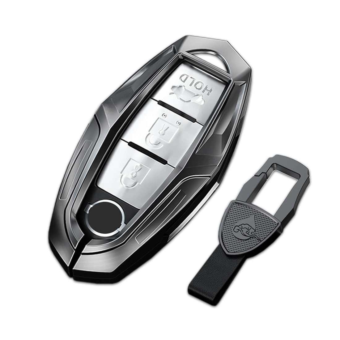 Key Cover Case, Zinc Alloy Smart Remote Key Fob Case Holder Shell Accessories Compatible for Nissan Altima Maxima Rogue Armada Pathfinder Infiniti