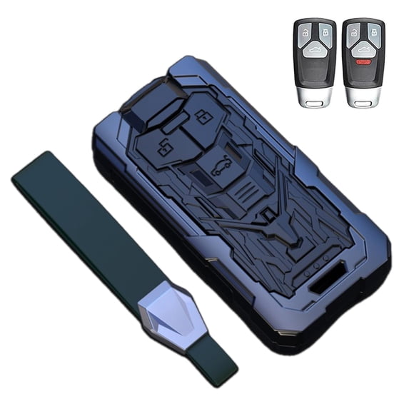 Key Cover Case, Zinc Alloy Smart Remote Key Fob Case Protector Shell Compatible with Audi A4 Q7 Q5 TT A3 A6 SQ5 R8 S5