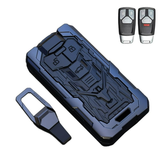 Key Cover Case, Zinc Alloy Smart Remote Key Fob Case Protector Shell Compatible with Audi A4 Q7 Q5 TT A3 A6 SQ5 R8 S5