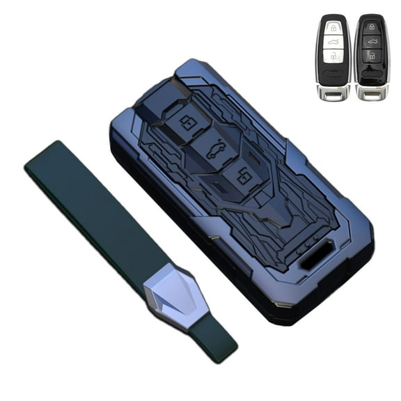 Key Cover Case, Zinc Alloy Smart Remote Key Fob Case Protector Shell Compatible with Audi A6L A6 A7 A8 Q7 Q8 E-Tron 2018-2022 A3 S3 S6 SQ7 RS6 S7 RS7