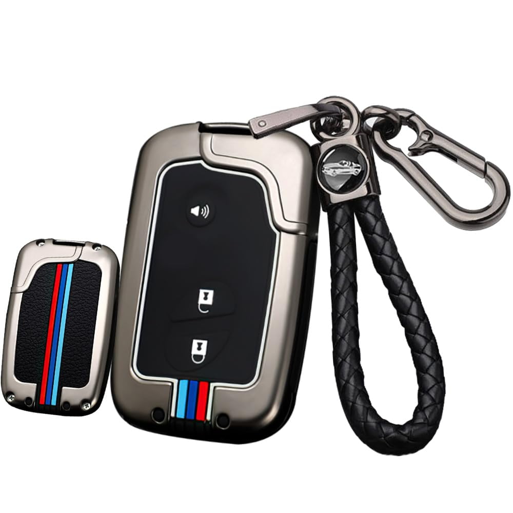 Key Cover with Keychain Fit for Lexus Key Fob Durable Key Fob Holder Metal Key Shell Silicone Smart Remote Key Case for ES350 GS300 GS350 GS430 GS450h ISC IS250 IS350 LS460 LS600h