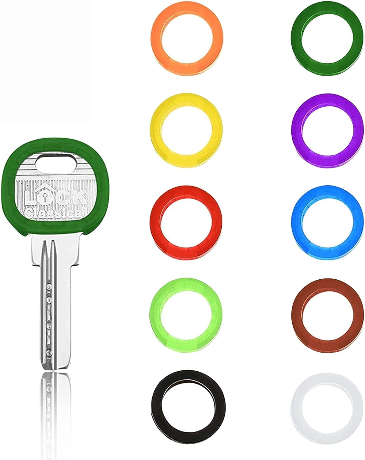 Key Covers, 10 Assorted Colors Key Caps Covers Caps Key Toppers Tags Set Flexible Key Covers