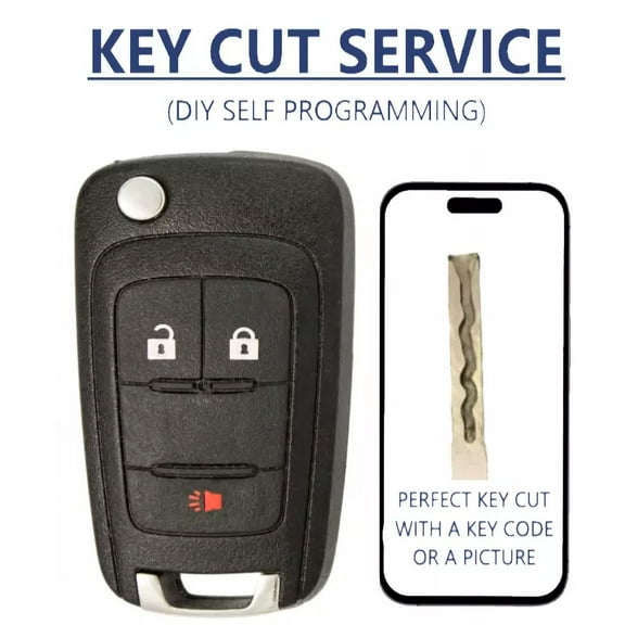Key Cut + Flip Key for Chevrolet 2010 - 2017 Oht01060512