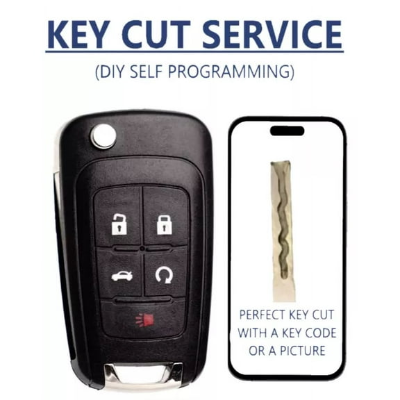 Key Cut + Flip Remote Key for Chevrolet 2010 - 2017