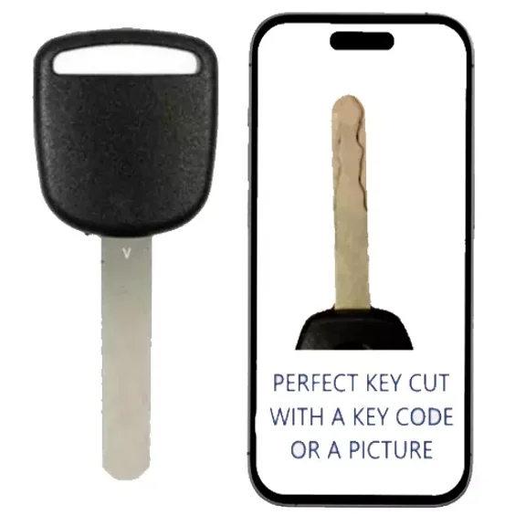 Key Cut + HO03 Transponder Key Philips ID 46 V-Chip For Honda 2006 - 2017 Models