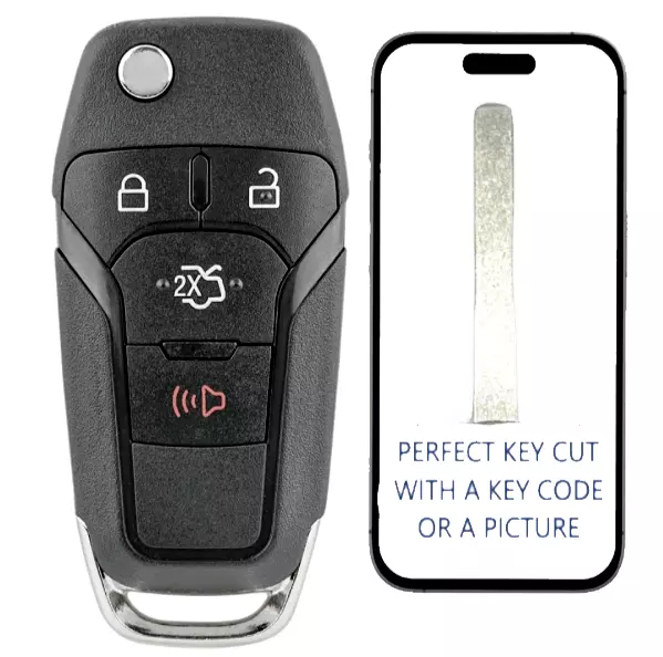 Key Cut + Remote Flip Key For Ford Fusion 2013-2016 128 Bit N5F-A08TAA ...