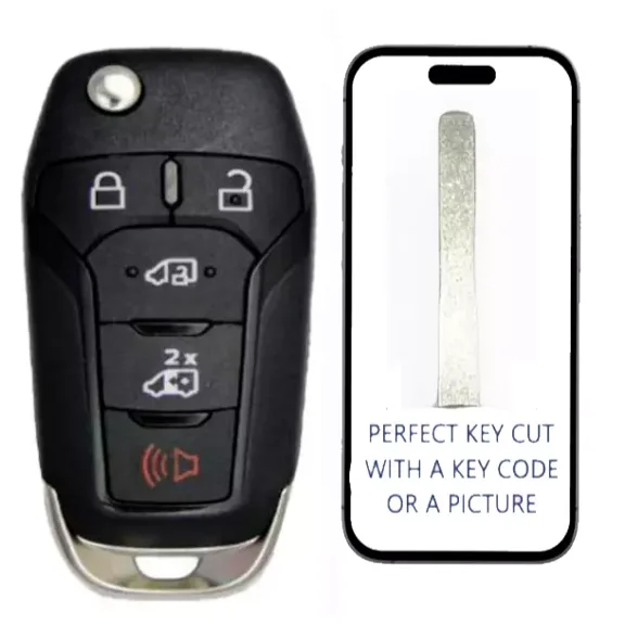 Key Cut + Remote Flip Key for Ford Transit Connect 2019-2023 164-R8255 N5F-A08TAA