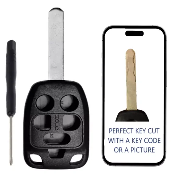 Key Cut Service + 6B Remote Key Fob Shell for 2011 - 2013 Honda Odyssey