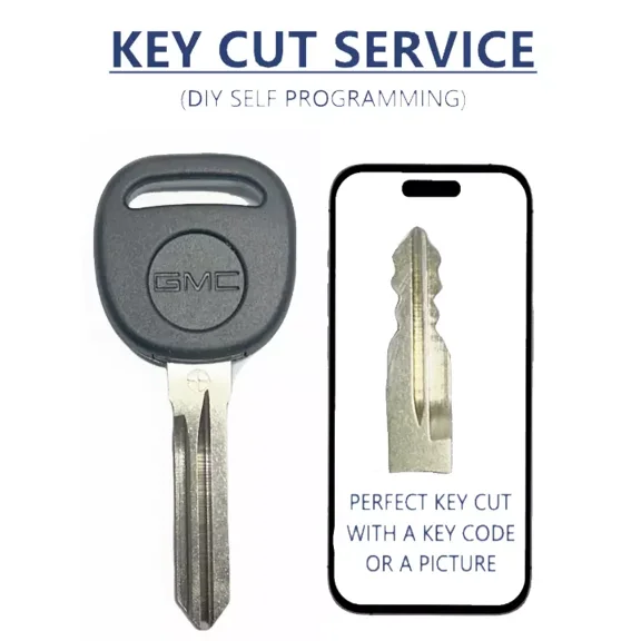 Key Cut Service + B111 PT GMC Chipped Key 46 GM Circle+