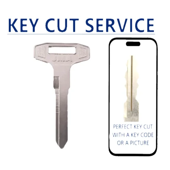 Key Cut Service + Mitsubishi Fu2 (Mt9 / Fs1) Metal Key (Jma-Mit-11d)