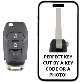 Key Cut Service + Remote Flip Key for Ford F150 2015 - 2024