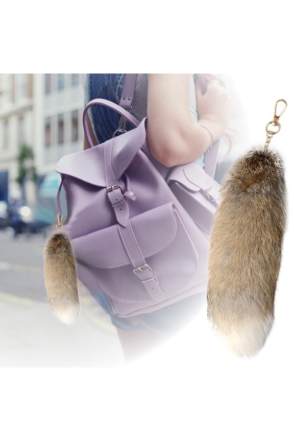 Key Cute Tail Keychain Women Ring Pompoms Key Chains Fashionable Hairy Tail Holder