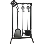 Key Design Fireplace Tool Set, Black - 4 Piece