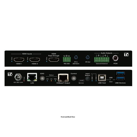 Key Digital 4K/18G 328ft HDMI over HDBaseT Extender (Transmitter)/2x1 Switcher with USB/LAN/IR/RS-232/IP/PoH/CEC