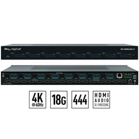 Key Digital 8 Input 8 Output HDMI Matrix Switch with Independent Audio Routing KD-MS8x8G-2