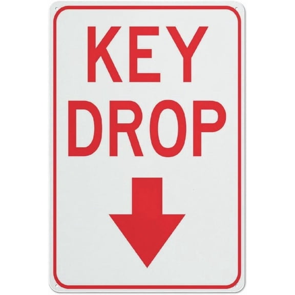 Key Drop Sign – 8x12 Inch Reflective RustFree Aluminum,Weatherproof & UV Protected,Key Drop Location Sign for Automotive,Service & Rental Businesses