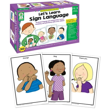Key Education Let's Learn Sign Language Learning Cards (160 cards) Grade PK-2