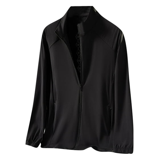 Men’s Full-Zip Hiking & Sun Protection Jacket – UPF 50+ Lightweight Zip-Up with Pockets for Outdoor Sports