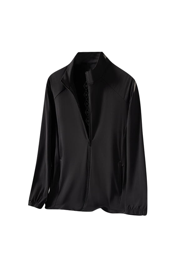 Men’s Full-Zip Hiking & Sun Protection Jacket – UPF 50+ Lightweight Zip-Up with Pockets for Outdoor Sports