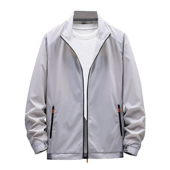 Men’s Full-Zip Hiking & Sun Protection Jacket – UPF 50+ Lightweight Zip-Up with Pockets for Outdoor Sports