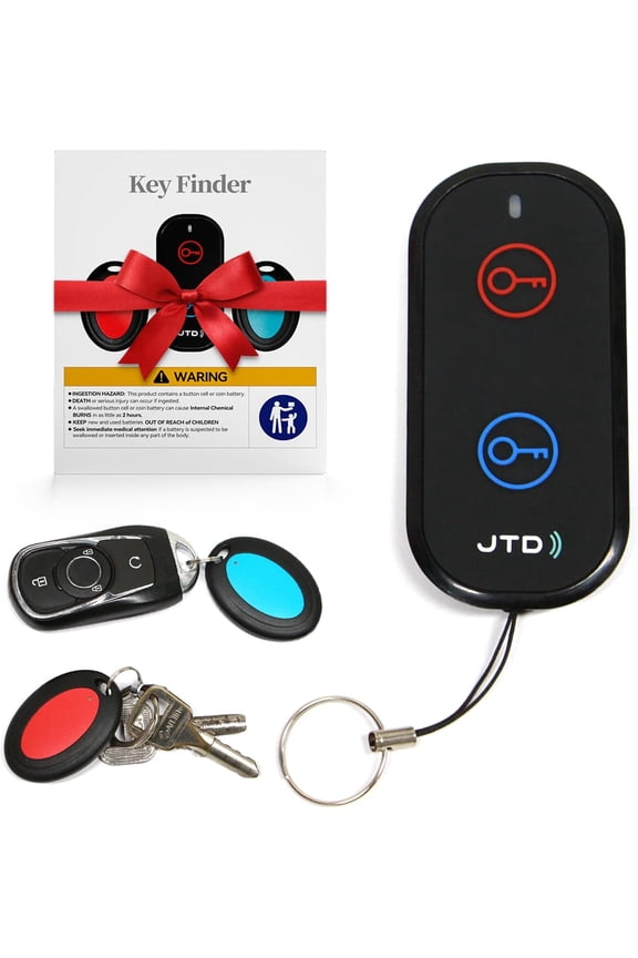 Key Finder Locator with Sound Remote - 2 Receivers 1 Car Tracker Keychain 85dB Loud 131ft Range for Keys Wallet Pet TV Control No App Needed Item Home