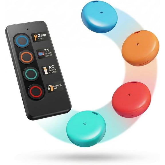 Key Finder RF Item Locator Tags with Magnetic Transmitter, 131 Ft Range, 80 dB Beep, Wireless Remote Tracker for Keys, Wallet, Phone, TV Remote, No Smartphone Required, Perfect for The Elderly