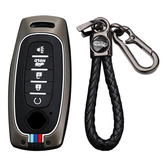 Key Fob Case Cover Fit for Nissan Pathfinder Rogue Versa 4Runner 2023 2024 New Key Shells Accessories 5 Button Protector Metal Keychain