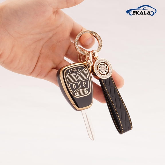 Key Fob Cover, 5 Buttons Key Shell Compatible with 2007-2018 Wrangler Compass Patriot, Dodge Ram Durango Dakota Chrysler