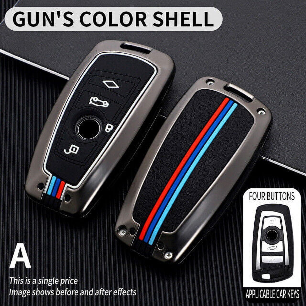 Diamond Keychain Key Fob Cover For BMW 7 Series, X5, X6, I7, XM 2023-2024 – 4 Button Smart Key Protection With Accessories