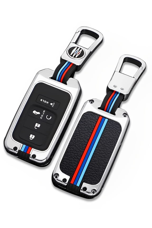 Key Fob Cover Case Metal Shell Smart Key Holder Compatible for Honda Ridgeline CRV Pilot Civic Odyssey Accord JED Spirior