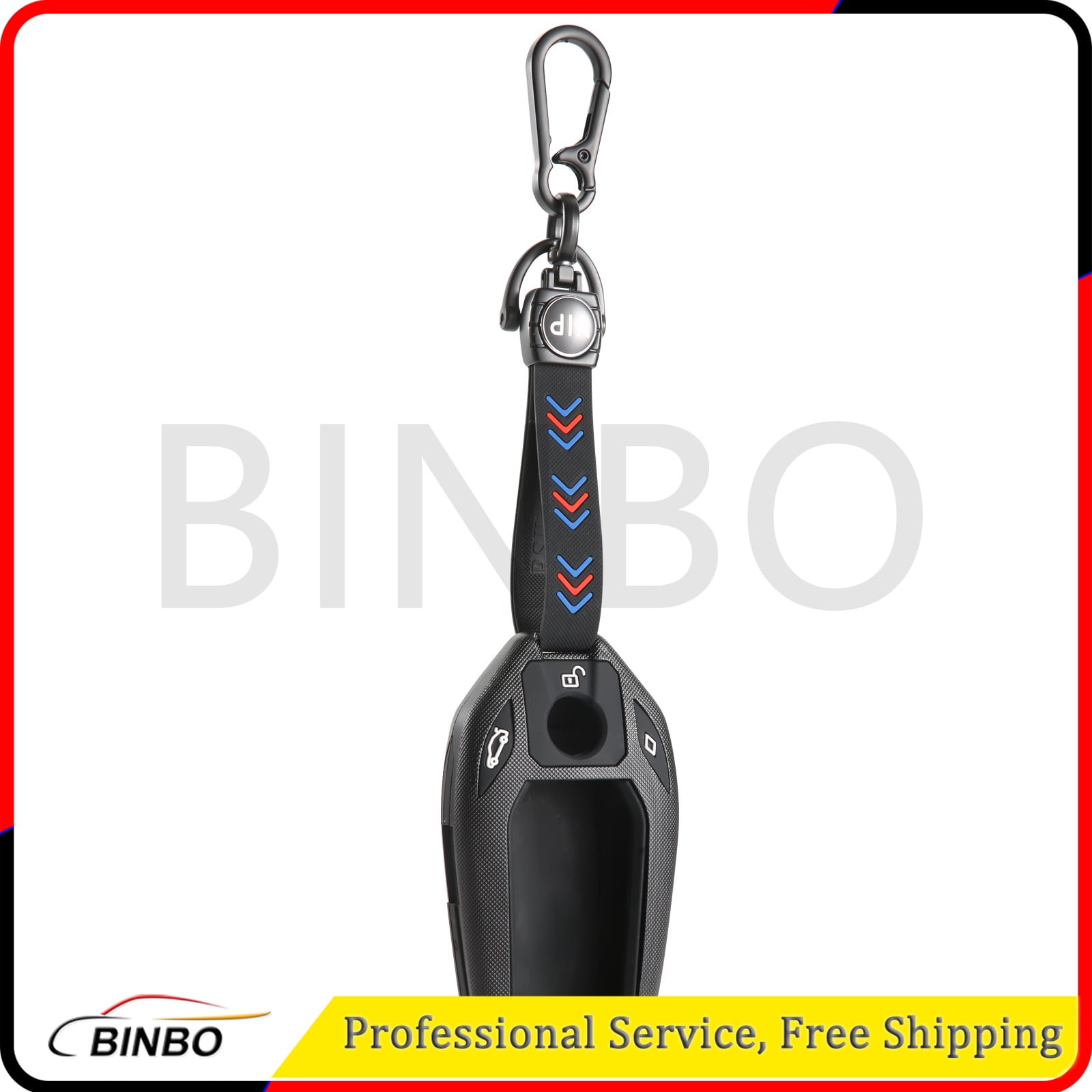 Key Fob Bell Rope Key Fob Cover Case Protection Soft ABS Case Matte Black Key Cover with ...