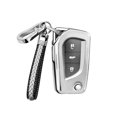 thumbnail image 1 of Key Fob Cover Case for Toyota Soft TPU Key Holder 2/3/4 Button Full Coverage Smart Car Key Protector with Leather Keychain Lanyard for RAV4 Corolla Camry Highlander Tundra Fortuner,Silver, 1 of 7