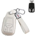 thumbnail image 1 of Key Fob Cover Case for Audi A4 A5 Q7 Q5 S4 2018 2019 Keyless Entry Remote Keychain Holder Cowhide Leather Key Protector Shell Pink, 1 of 5