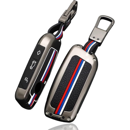 Key Fob Cover Compatible with BMW X1 X2 X3 X5 X6 X7 XM IX3 IX I5 I7 740i 760i 5 Series 7 Series 2023-2026 Keychain Case Holder Protector,Gunmetal,4 Button