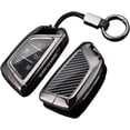 thumbnail image 1 of Key Fob Cover Compatible with Cadillac Lyriq Optiq Vistiq Escalade CT4 CT5 CT6 CTS ATS XT4 2024-2026 Carbon Texture and Metal Car Key Holder Keychain Case Holder Protector, 1 of 7