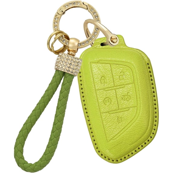 Key Fob Cover Compatible with Cadillac Lyriq Optiq Vistiq Escalade XT4 CT4 CT5 CT6 CTS ATS XT4 2023-2026 5 Button Keychain Case Holder Protector,Lime Green