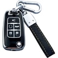 thumbnail image 1 of Key Fob Cover Compatible with Chevrolet Camaro Cruze Malibu Equinox Trax Volt Impala Sonic Spark Aveo Orlando GMC Terrain Buick Regal Encore Verano Allure Keychain Case Holder Protector,Black, 1 of 6
