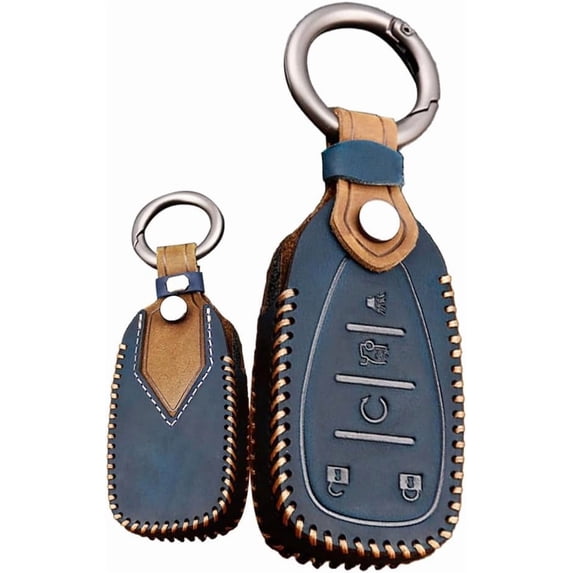 Key Fob Cover Compatible with Chevrolet Equinox Camaro Cruze Malibu Sonic Spark Traverse Trailblazer Trax Volt Blazer 2016-2021 4 Button Keychain Case Holder Protector,5 Button-blue