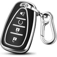 thumbnail image 1 of Key Fob Cover Compatible with Chevrolet Equinox Malibu Traverse Blazer Camaro Impala Cruze Volt Bolt Sonic Trax Tahoe Keychain Case Holder Protector,4-Buttons-Black, 1 of 6