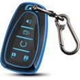 thumbnail image 1 of Key Fob Cover Compatible with Chevrolet Equinox Malibu Traverse Blazer Camaro Impala Cruze Volt Bolt Sonic Trax Tahoe Keychain Case Holder Protector,5-Buttons-Blue, 1 of 6