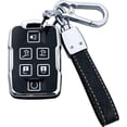 thumbnail image 1 of Key Fob Cover Compatible with Chevrolet Silverado 1500 2500HD 3500HD Tahoe Suburban Colorado Canyon GMC Sierra Yukon Keychain Case Holder Protector,Black, 1 of 7