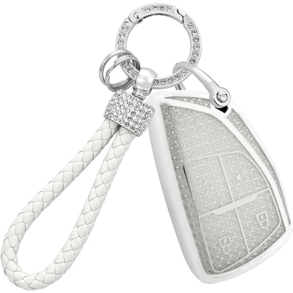 Key Fob Cover Compatible with Chevrolet Silverado 1500 Traverse Equinox GMC Sierra 1500 Buick Envision 2025-2026 Keychain Case Holder Protector,4 Button C White