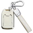 thumbnail image 1 of Key Fob Cover Compatible with Chevrolet Silverado Suburban Tahoe GMC Yukon Yukon XL Terrain Acadia 2015-2020 5 Button TPU Keychain Case Holder Protector,White, 1 of 7