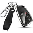 thumbnail image 1 of Key Fob Cover Compatible with Chevrolet Tahoe Suburban Silverado GMC Sierra Yukon Denali Buick Envision 2020-2025 5 Button Keychain Case Holder Protector,Silver-Black, 1 of 6