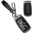 thumbnail image 1 of Key Fob Cover Compatible with Dodge Ram 1500 Limited 2500 3500 4500 5500 2020-2026 3/4/5/6 Button Leather Keychain Case Holder Protector,Long Keychain Black, 1 of 9