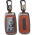 thumbnail image 1 of Key Fob Cover Compatible with Dodge Ram 1500 Limited 2500 3500 4500 5500 2020-2026 3/4/5/6 Button Leather Keychain Case Holder Protector,Short Keychain Brown, 1 of 9
